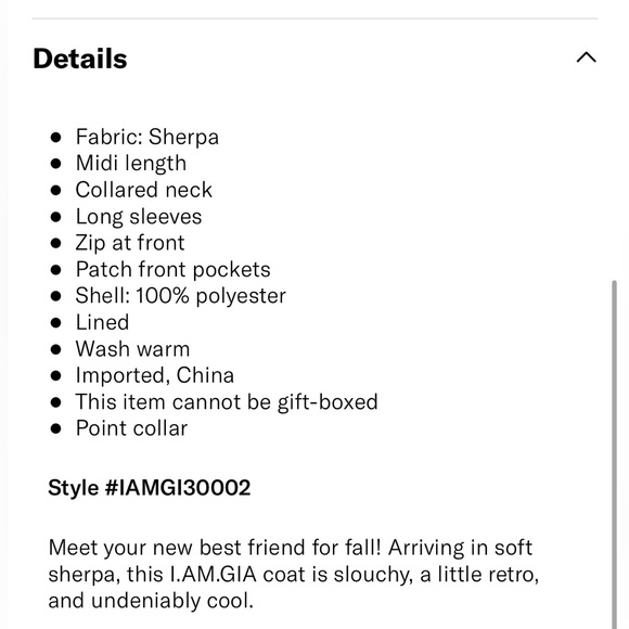 I. AM. GIA. Pixie Coat in color Carmel. - Picture 9 of 10